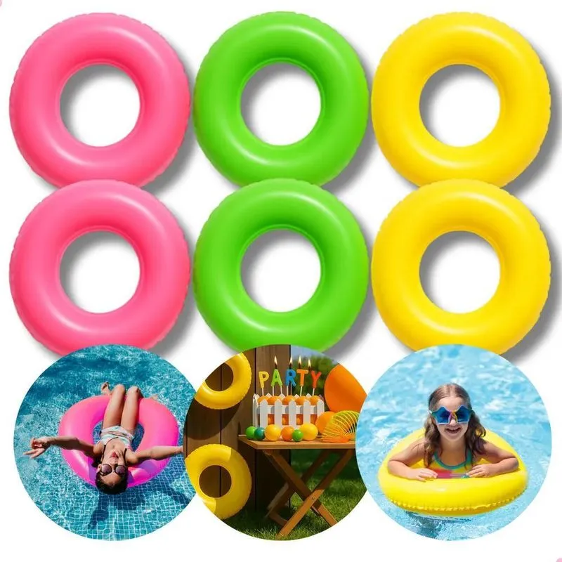 2x 6 Boia Redonda Praia Piscina Inflável Criança Pool Party