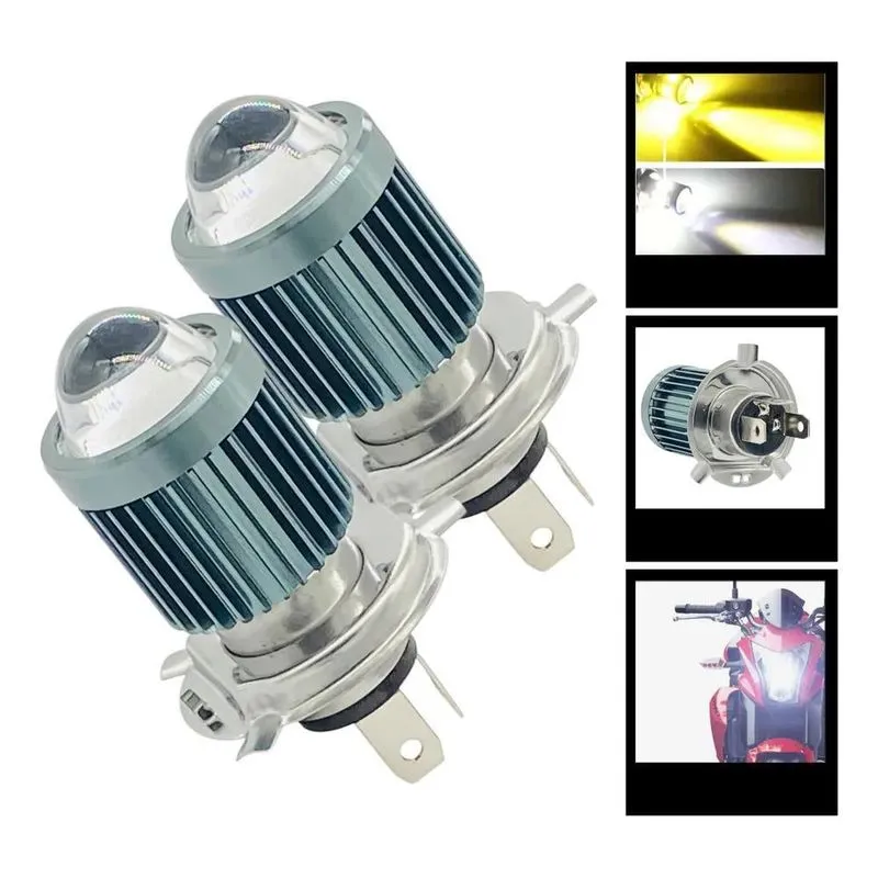 10x Par De Lâmpada Led Moto H4 Ba20d 6500k Olho De Peixe Po