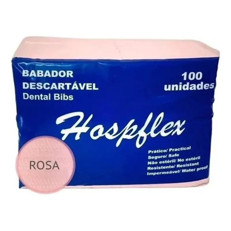 2x Babadore Para Bebês Hospflex Babador Impermeável Rosa Des