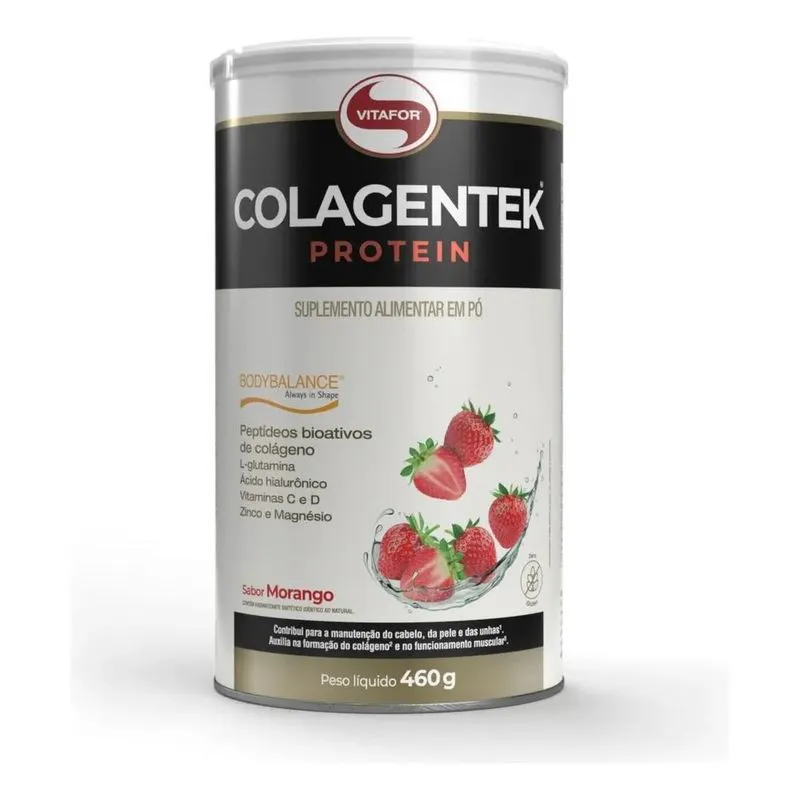 Suplemento Alimentar Colagentek Protein Morango 460g Vitafor