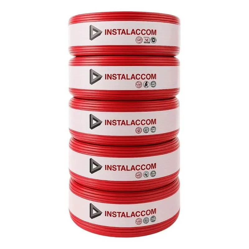 2x Fio Vermelho 2,5mm Cabo Flexível Rolo Com 100 Metros Elét