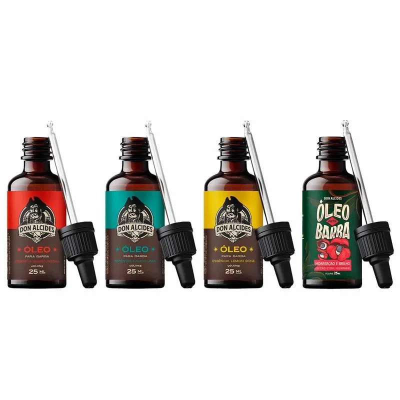 Kit 4x Óleo Barba Negra Calico Lemon E Guaraná Don Alcides