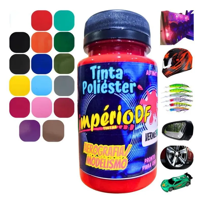 Tinta Automotiva Poliéster Aerografo 100ml - Core Vermelho