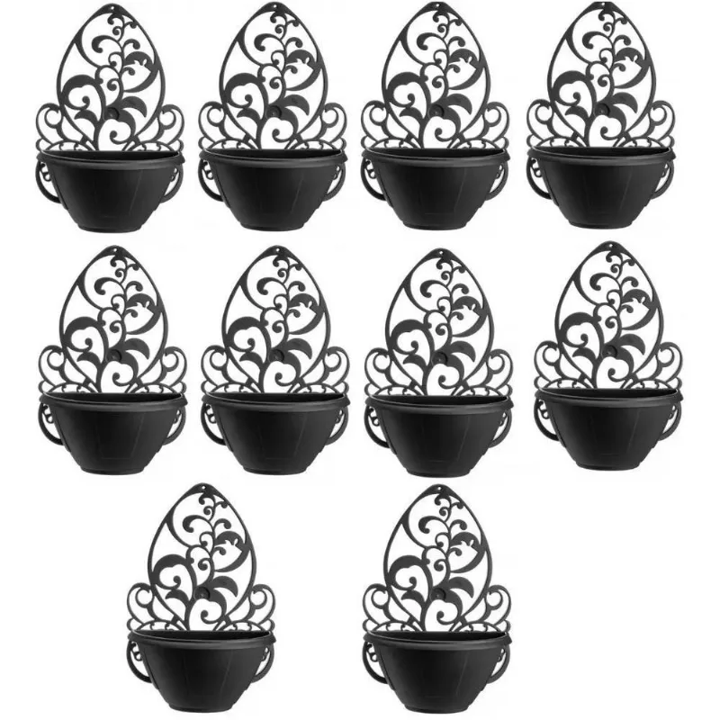10x Kit 10 Arandelas Vasos De Plástico Suporte Parede Plant