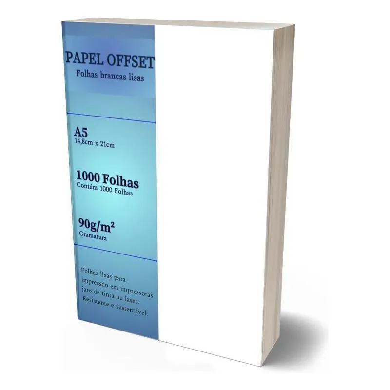 2x Papel Offset A5 Branco 1000 Folhas 90g Bestgraph