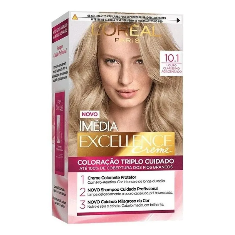 10x Tintura Imedia Coloração Creme Louro Claro Acinzentado