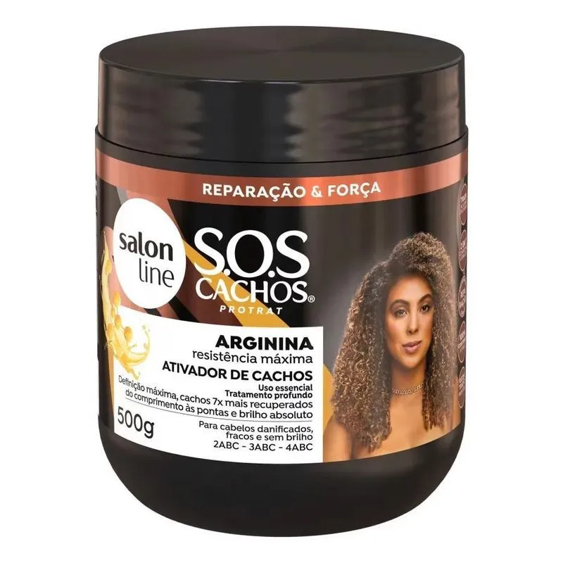 3x Ativador Sos Cachos Arginina +reconstruídos Salon Line 50