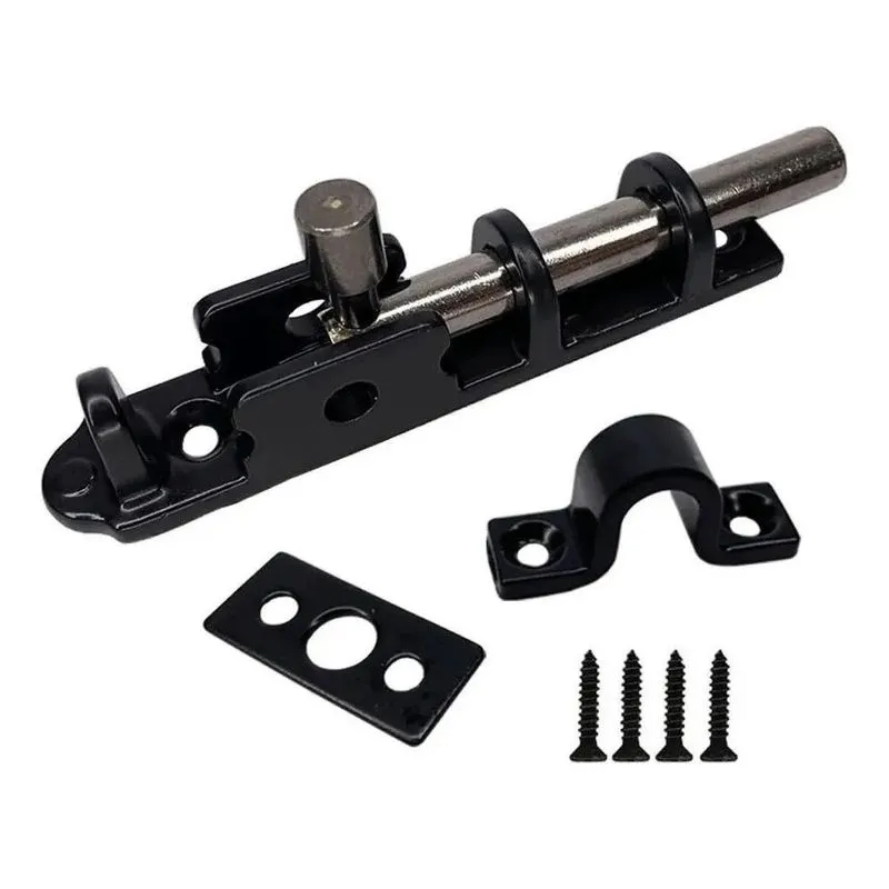 3x Trinco Ferrolho Tranca Fecho Para Porta Janela Preto 06cm