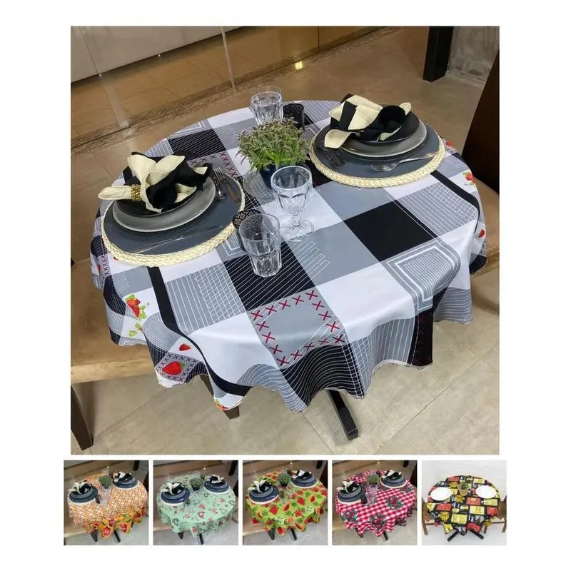10x Toalha De Mesa Redonda Estampas Variadas Cor Variados