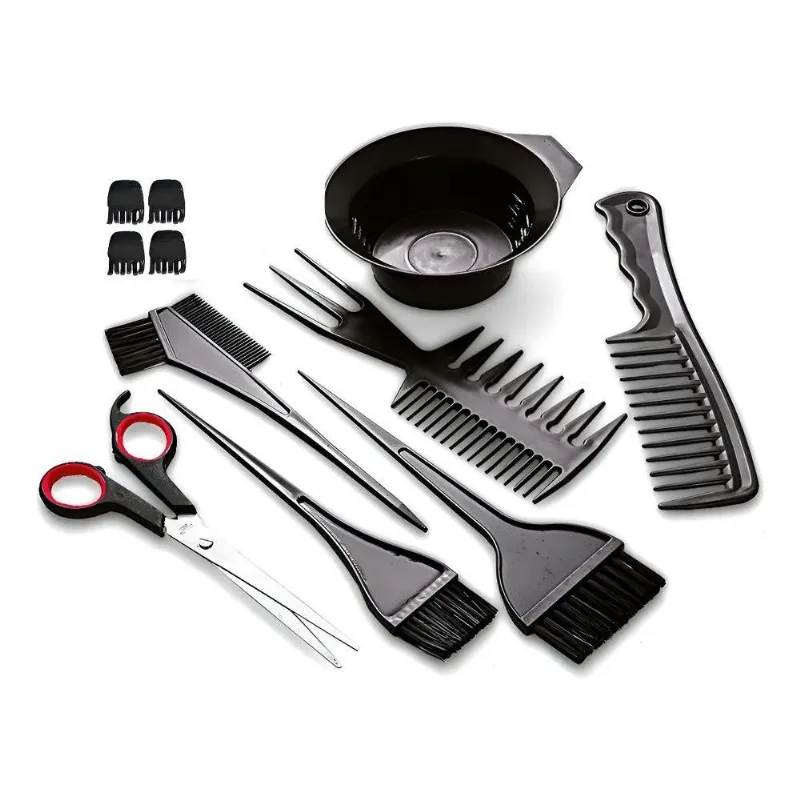 Kit Pintura Cabelo Pote Pinceis Pentes Tesoura Prendedores P