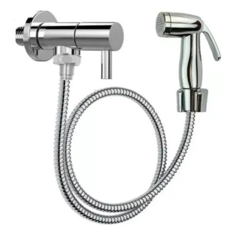 2x Ducha Higiênica Bidê Registro Aço Inox Super Luxo 1/4 Vol