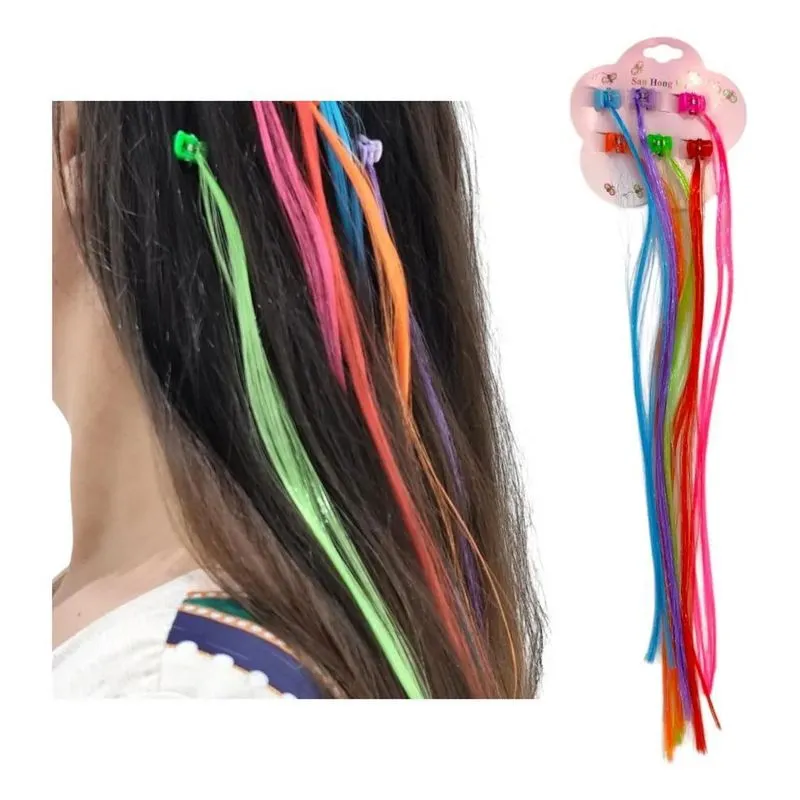 2x Kit72 Mechas Aplique De Cabelo Coloridas Com Piranha Atac