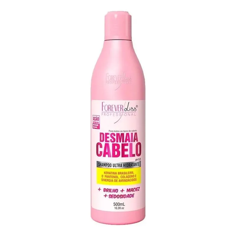 5x Shampoo Forever Liss Desmaia Cabelo Ultra Hidratante 500m