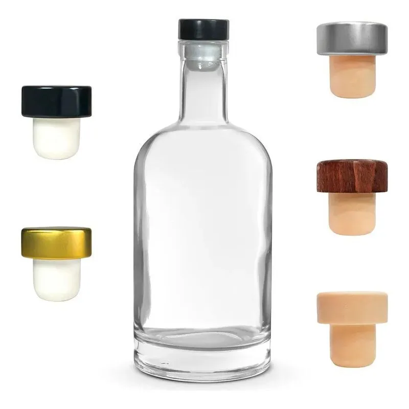 6 Garrafas De Vidro 375ml Kaleido Licor + Rolha T E La Preto