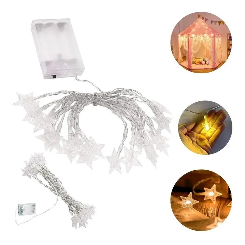 10x Luz Estrela Decoração Barraca Infantil Pisca Arvore De