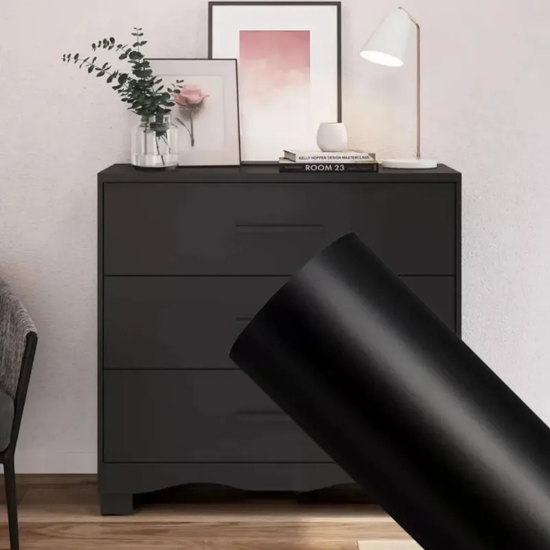 10x Papel Adesivo Contact Fosco 2m X 45cm Cores Cor Preto