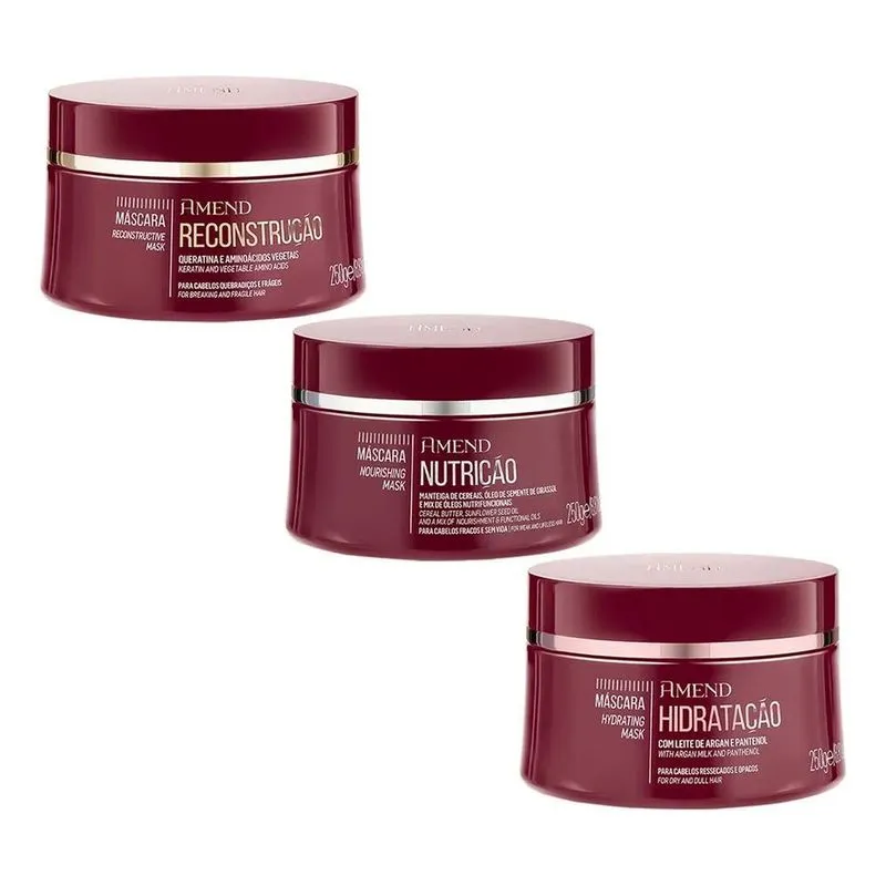 2x Kit Cronograma Capilar Amend Essenciais 03x250g