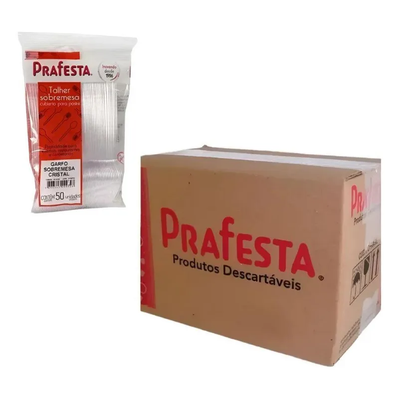 2x Garfo Plástico Sobremesa Descartável C/1000 Unidades Atac