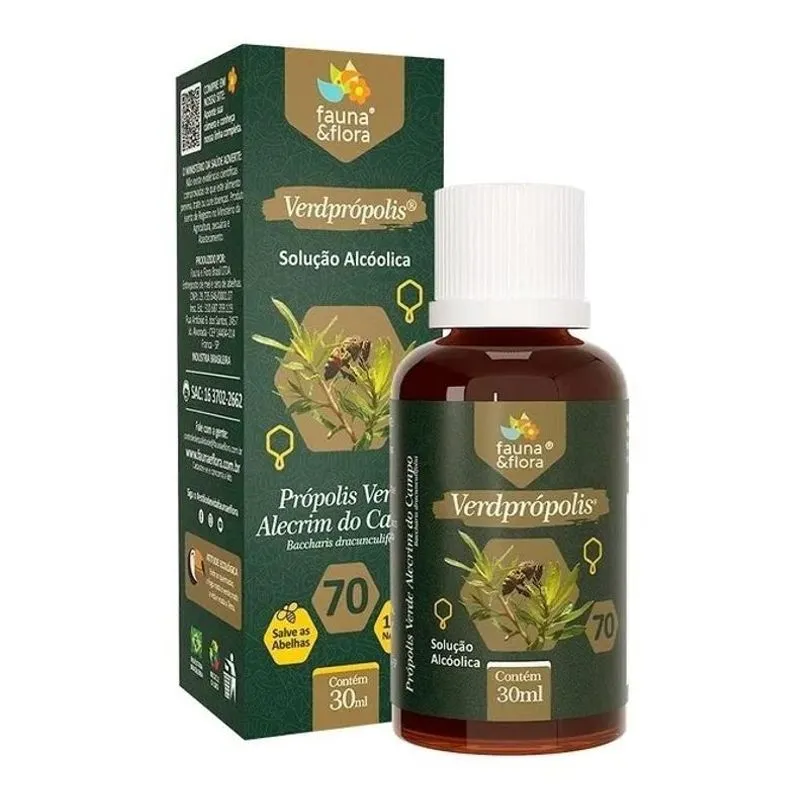 2x Própolis Verde Extrato 70% Natural Puro Solução Alcoólica
