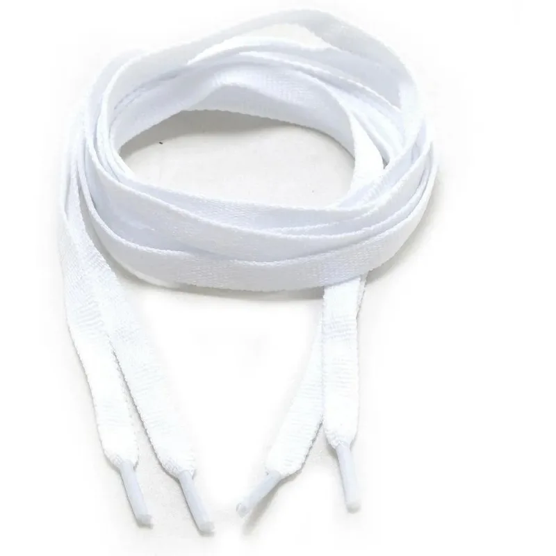 Kit Com 2 Pares De Cadarços Achatados Nylon De 1,20 Branco