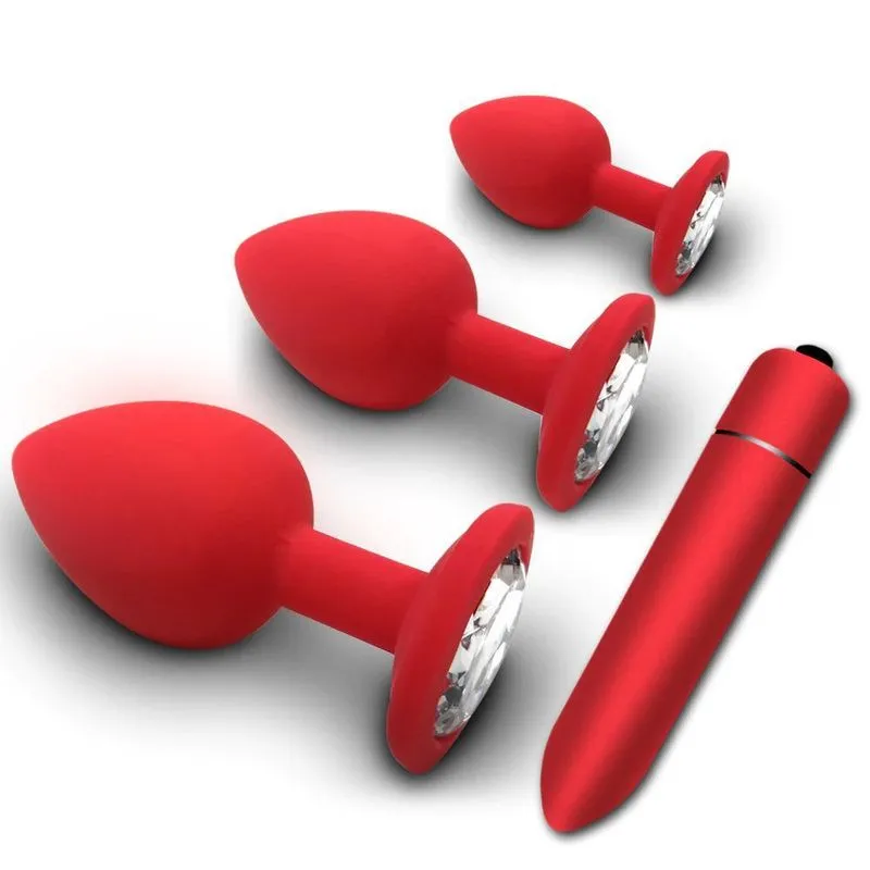 Kit Plug Anal Silicone Com Bullet