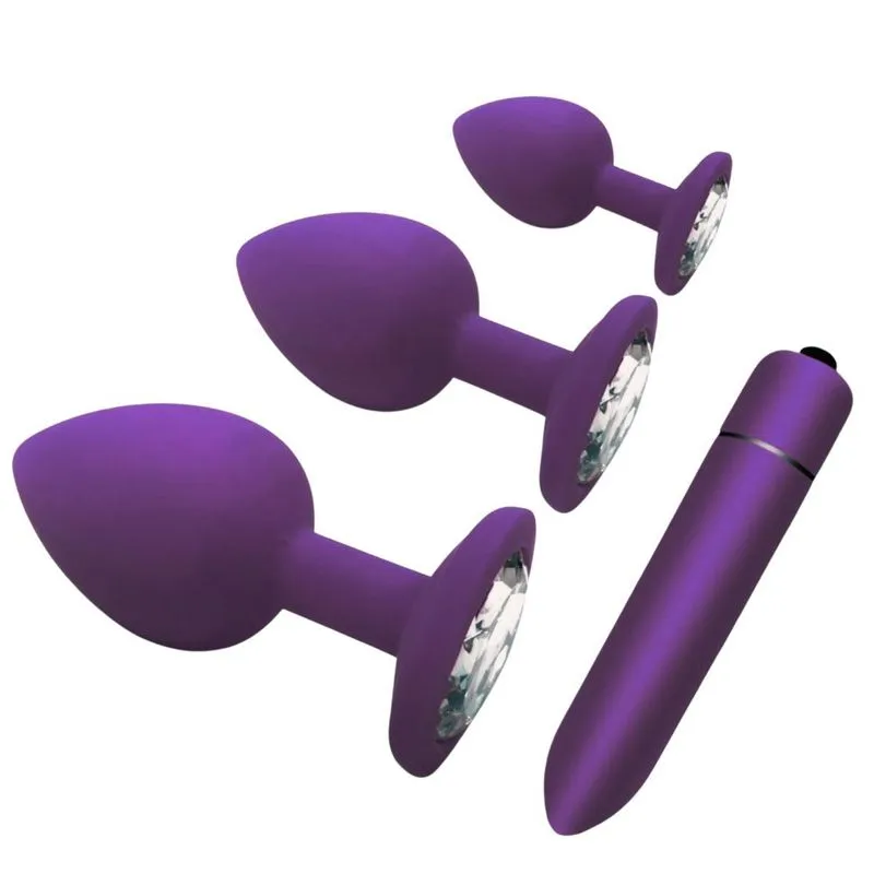 Kit Plug Anal Silicone Com Bullet