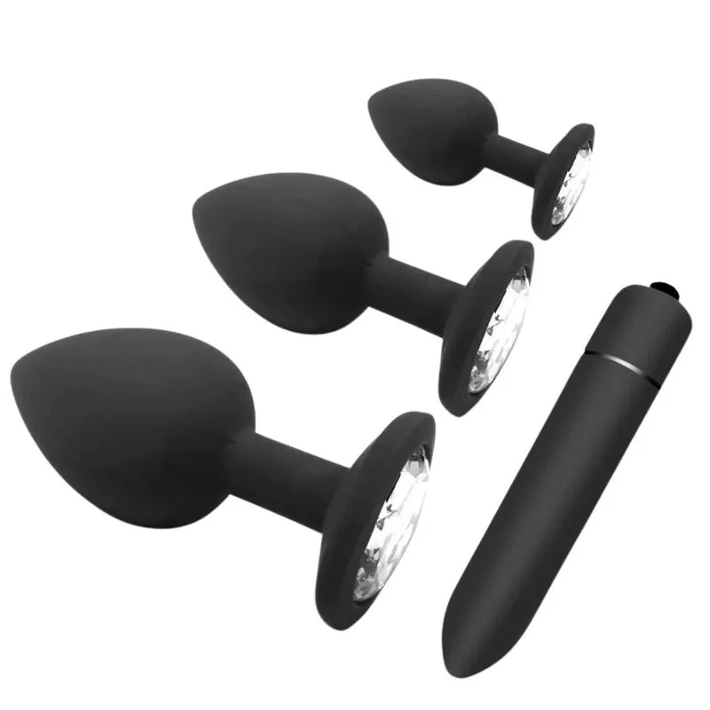 Kit Plug Anal Silicone Com Bullet