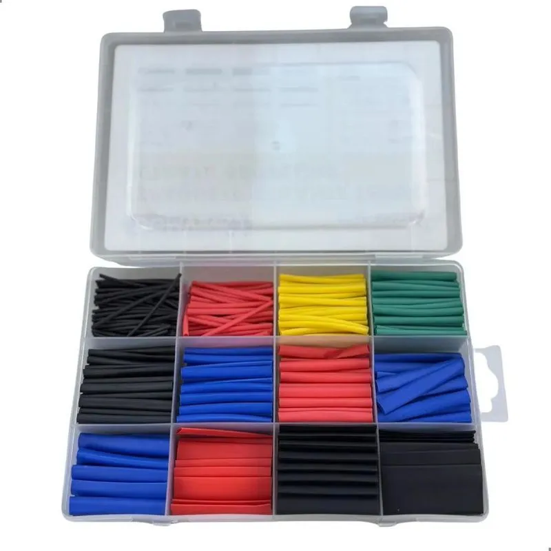 2x Espaguete Tubo Termo Retrátil Colorido Kit 530 Peças E Ca