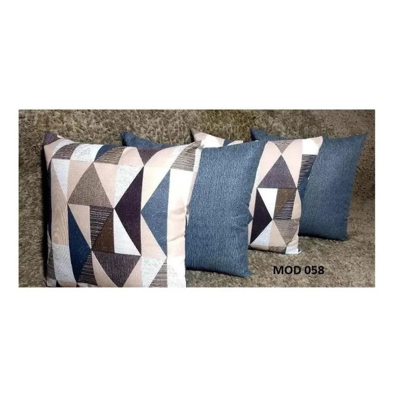 5x Kit 6 Capas Almofada Linho 47cm Zíper