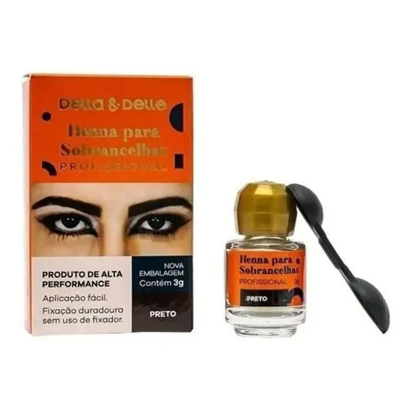 Henna Para Sobrancelhas Della E Delle 3g Cor Preto