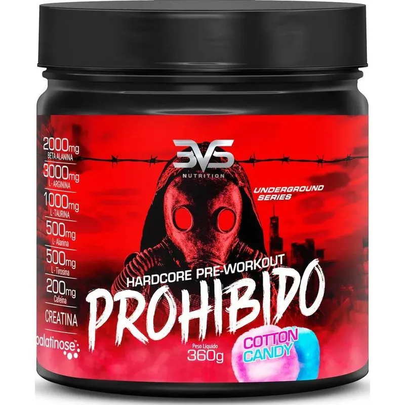 2x Prohibido Pré Treino 360g - Sabor: Algodão Doce - A Combi