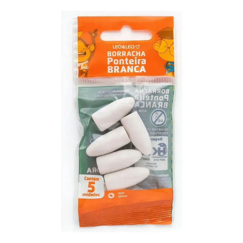 3x 5 Borracha Ponteira Branca Lápis Escrever Colorir Leo E L
