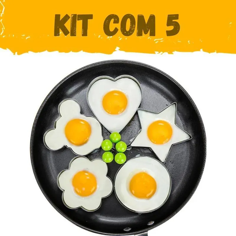 5x Kit 5 Forma Aço Inox Molde Fritar Ovos Omelete Tapioca Du