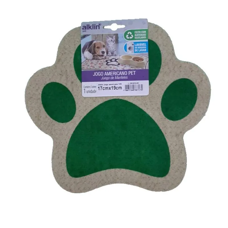 Tapete/jogo Americano Pet Premium Pequeno - Verde