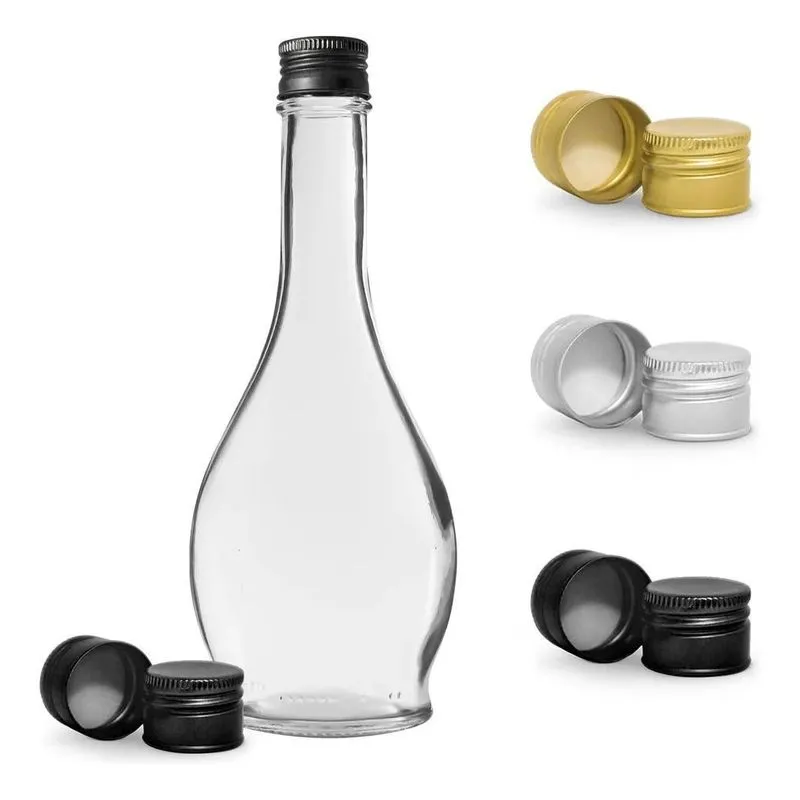 10x 10 Garrafas De Vidro Firenze 375ml + Tampas Metálica E