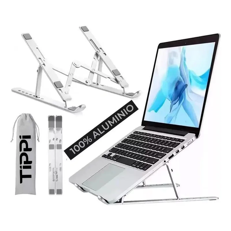 2x Base Suporte Para Notebook 15.6 Stand Silver Maxprint Cor