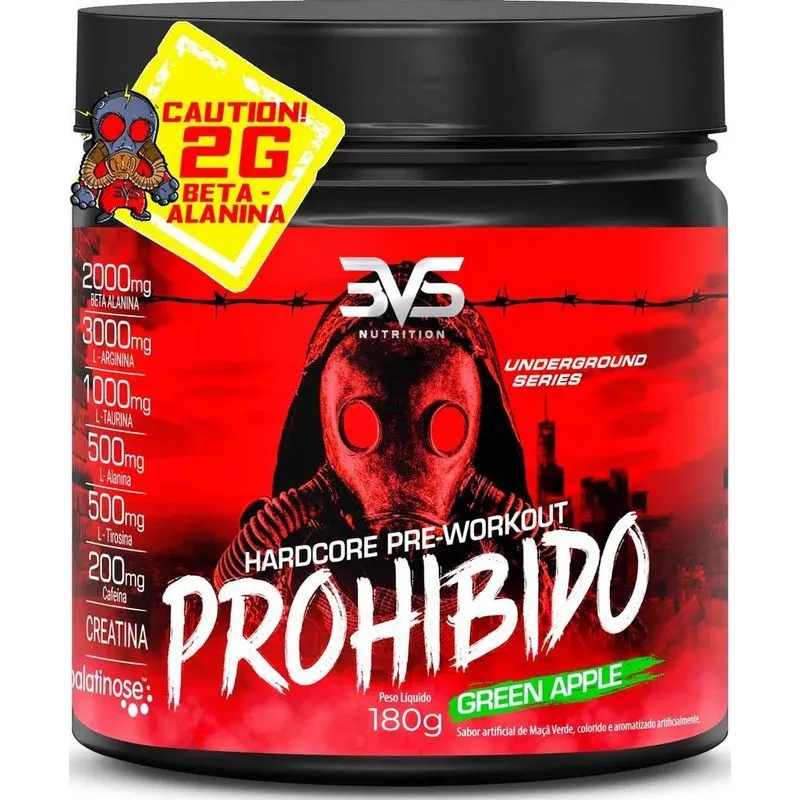 10x Pré Treino Prohibido - Sabor: Green Apple - A Combinaçã