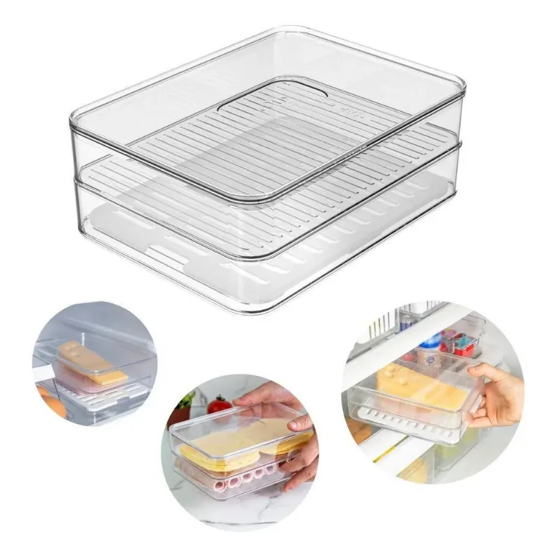 10x Porta Frios Duplo Organizador De Geladeira Divisória Na