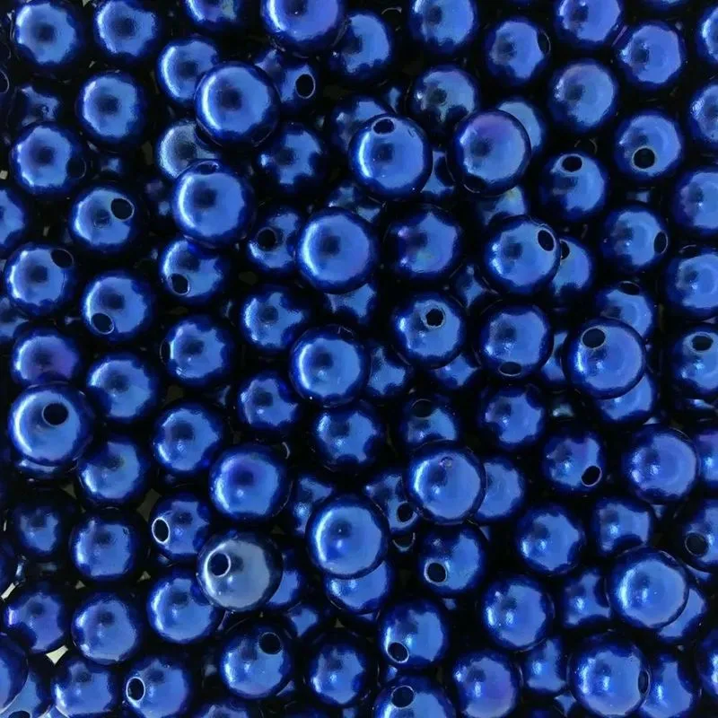 Perola Abs Inteira 8mm C/furo 1000 Und 250g Perolas Cor Azul