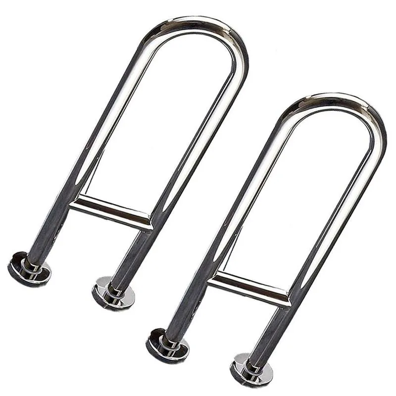 Kit 2 Barras De Apoio Em U Economia Solar Aço Inox Banheiro 45cm