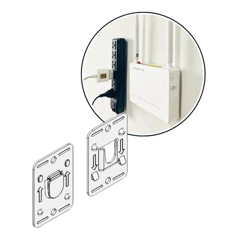 3x Suporte Roteador De Parede Escritório Casa Adesivo Kit 5