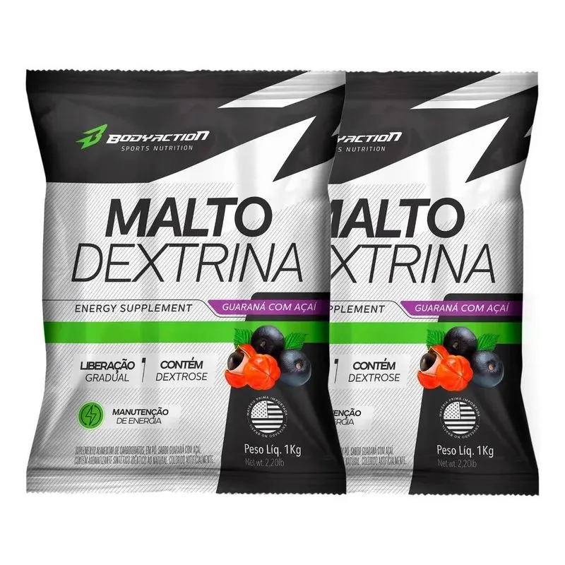 3x 2x Maltodextrina Malto Dextrin 1kg - Bodyaction