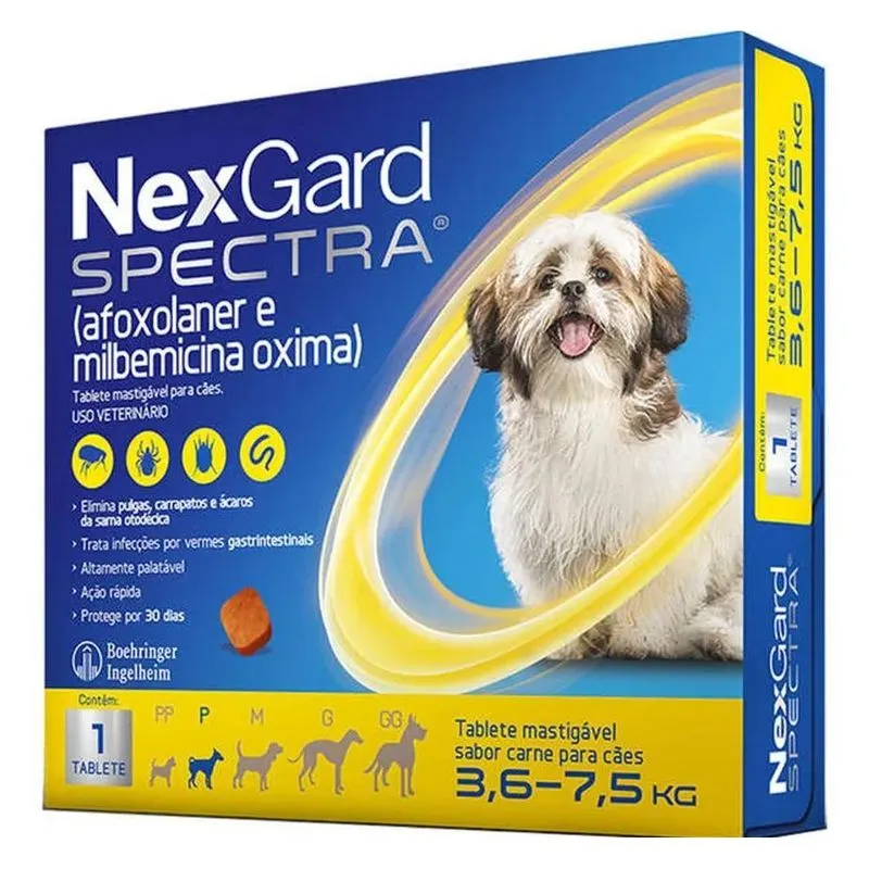 Antipulgas Carrapatos Nexgard Spectra Para Cães De 3,6 A 7kg