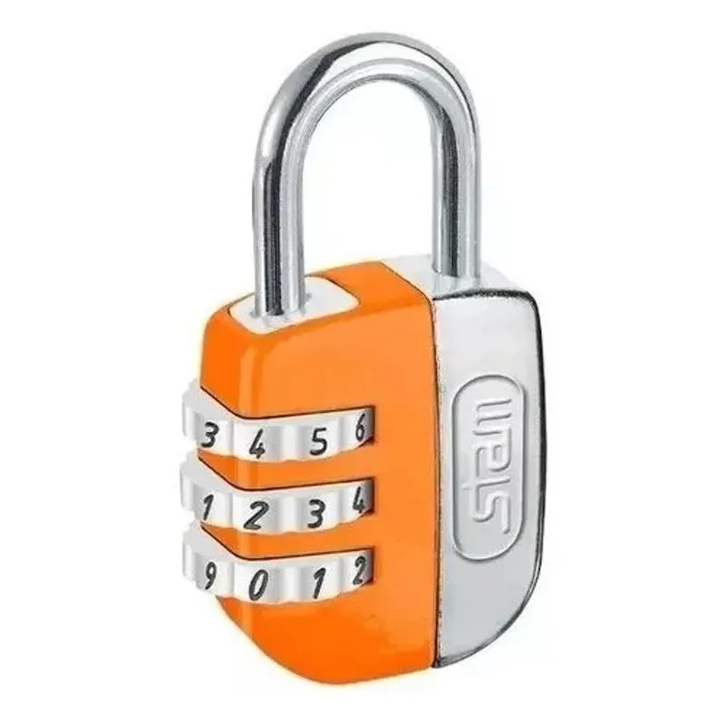 Cadeado Stam Life Colors 25mm Seg Senha Armário Cor Laranja