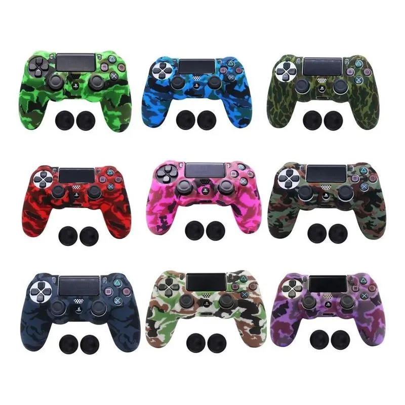 Capa Protetora Skin Para Controle Ps4 Camuflada + Par Grip