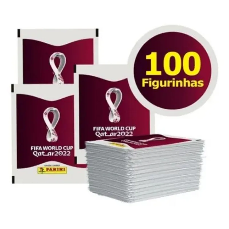 5x Kit 100 Figurinhas Sem Repetição Qatar 2022 Copa Do Mundo