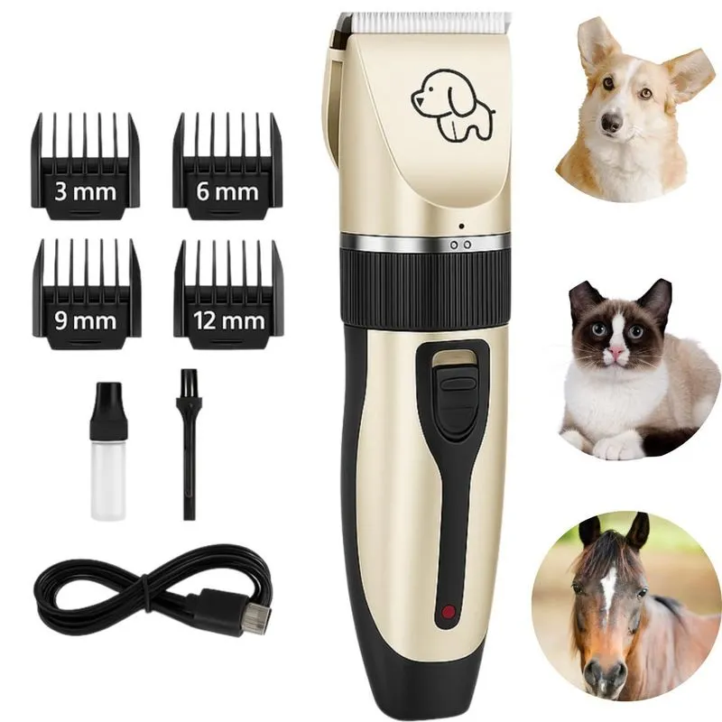 Tosa Recarregável Dourada - Para Cães E Gatos Em Casa