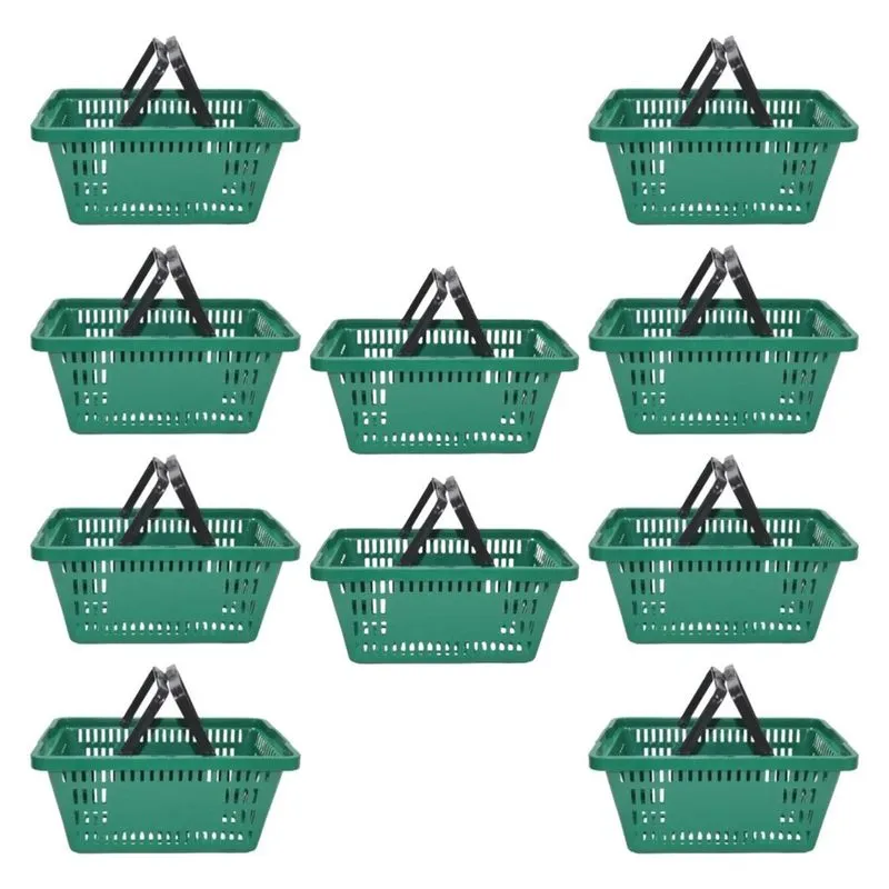 Kit 10 Cesta Plástica de Supermercado 13 Litros