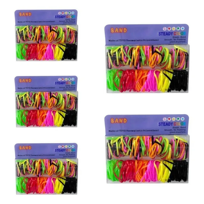 Elástico De Silicone Para Cabelo 5 Pacotes = 1 Colorido 4