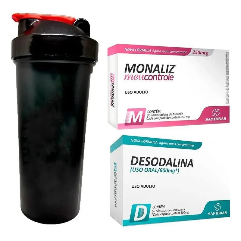 3x Kit Desodalina + Monaliz + Coqueteleira - Sanibras Sabor